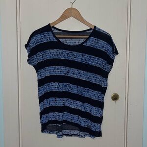 Navy and blue striped shirt